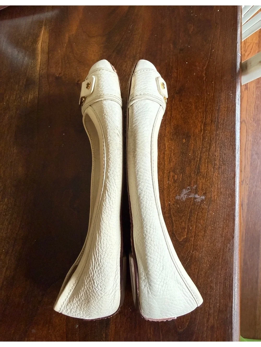 Tory Burch White Leather Ballet Flats Size 8M